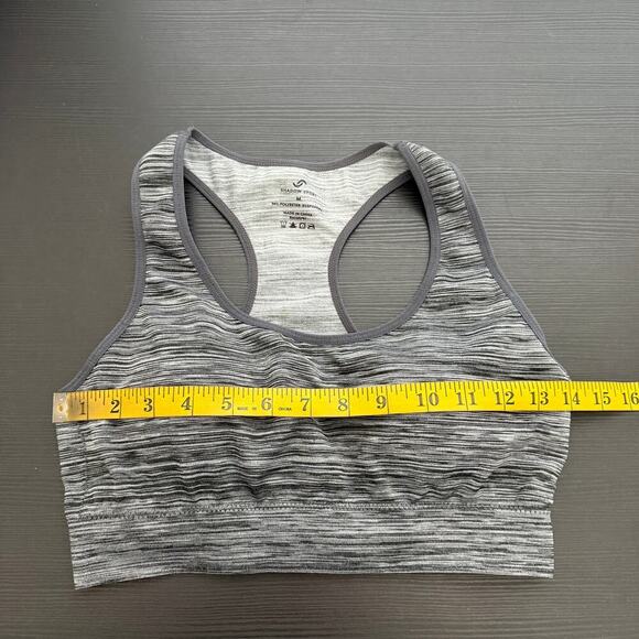 Shadow Sport Heather Gray Removable Padded Racerback Sports Bra Women's Medium - Picture 5 of 6